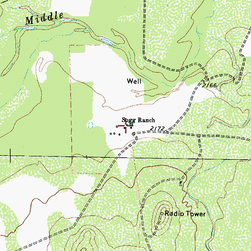 Topographic Map of Sugg Ranch, TX