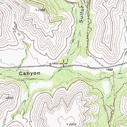 Topographic Map of Sulfur Canyon, TX