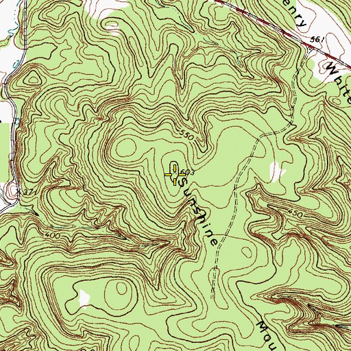 Topographic Map of Sunshine Mountain, TX
