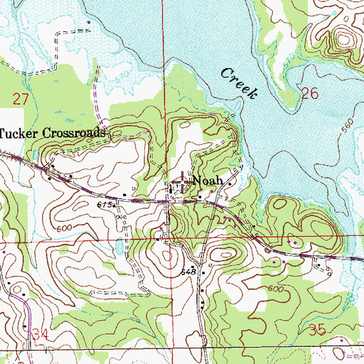 Topographic Map of Noah Cemetery, AL