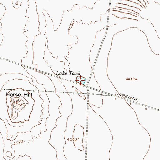 Topographic Map of Lake Tank, TX