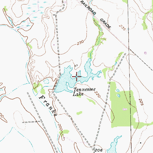 Topographic Map of Tennessee Lake, TX