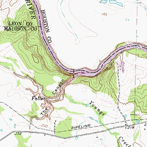 Topographic Map of The Canyon, TX