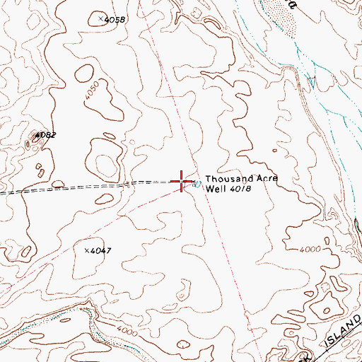 Topographic Map of Thousand Acre Well, TX