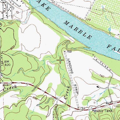 Topographic Map of Tiger Creek, TX