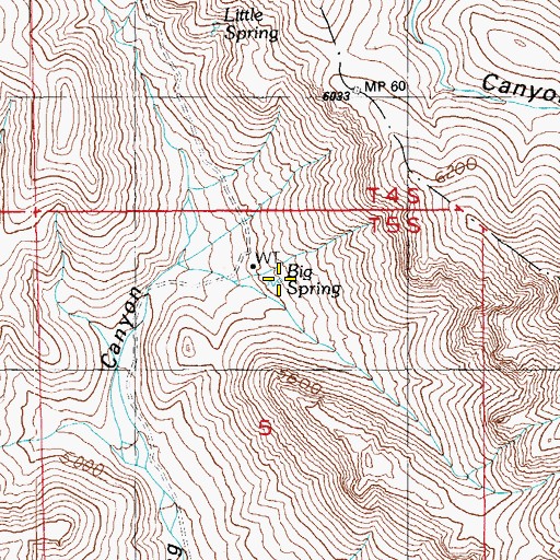 Topographic Map of Big Spring, AZ