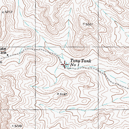 Topographic Map of Tony Number One Tank, TX