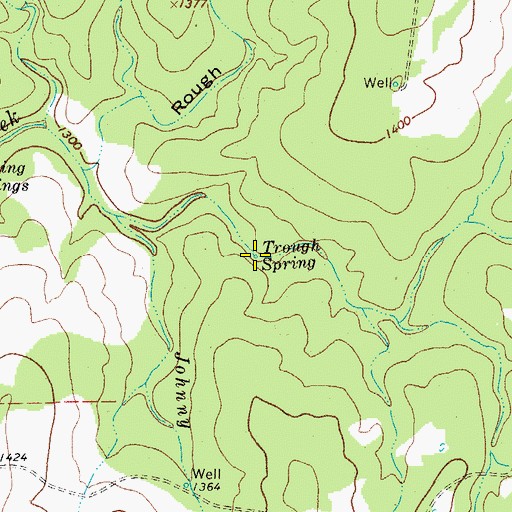Topographic Map of Trough Spring, TX