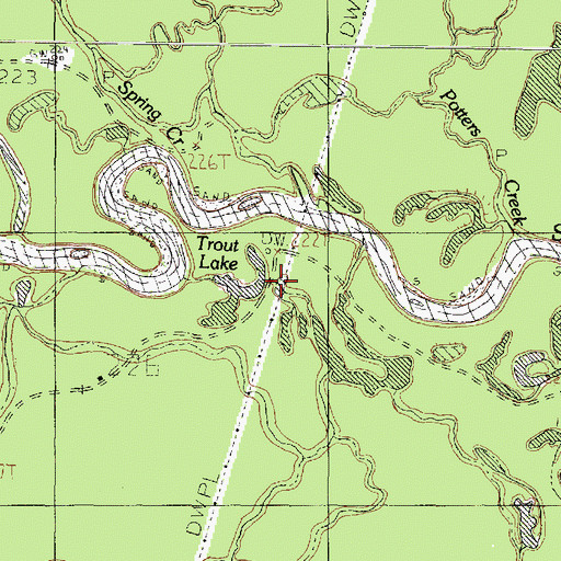 Topographic Map of Trout Lake, TX