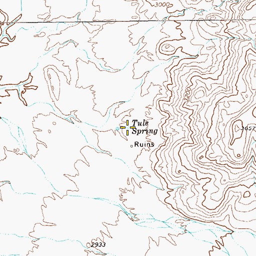 Topographic Map of Tule Spring, TX