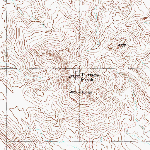 Topographic Map of Turney Peak, TX