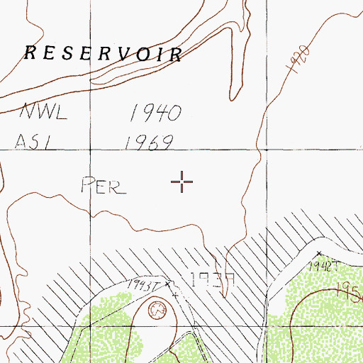 Topographic Map of Twin Buttes Reservoir, TX