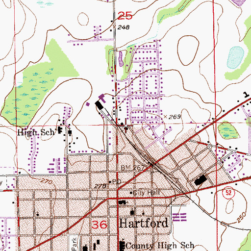 Topographic Map of Prosperity Missionary Baptist Church, AL