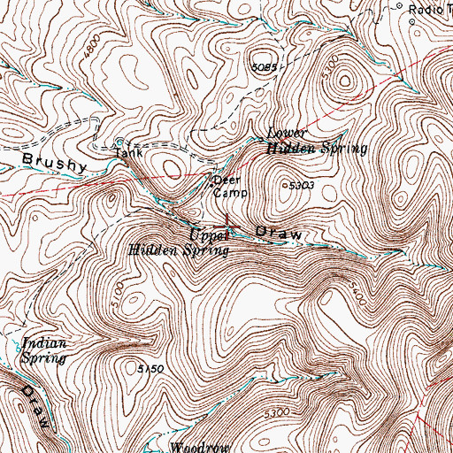 Topographic Map of Upper Hidden Spring, TX