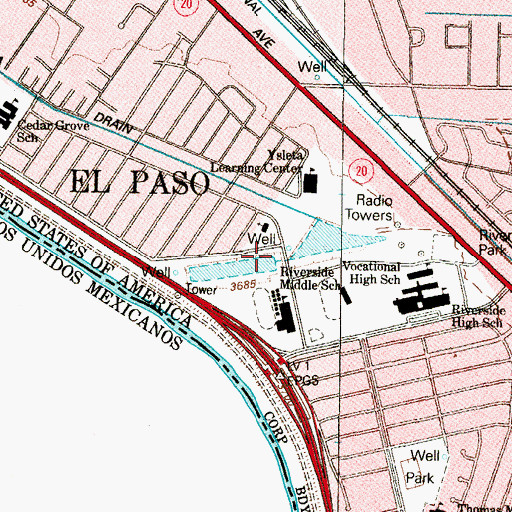 Topographic Map of Valley Gate Lateral, TX