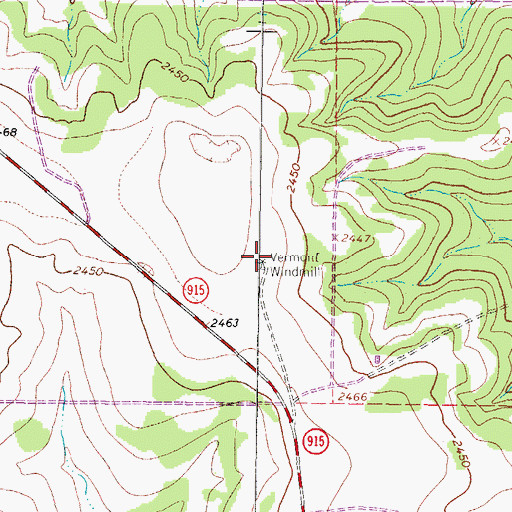 Topographic Map of Vermont Windmill, TX