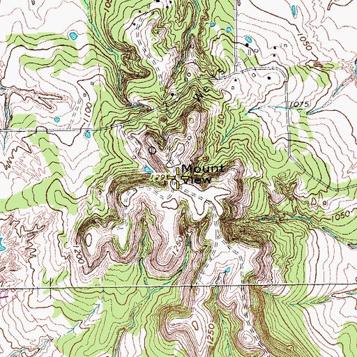 Topographic Map of Mount View, TX