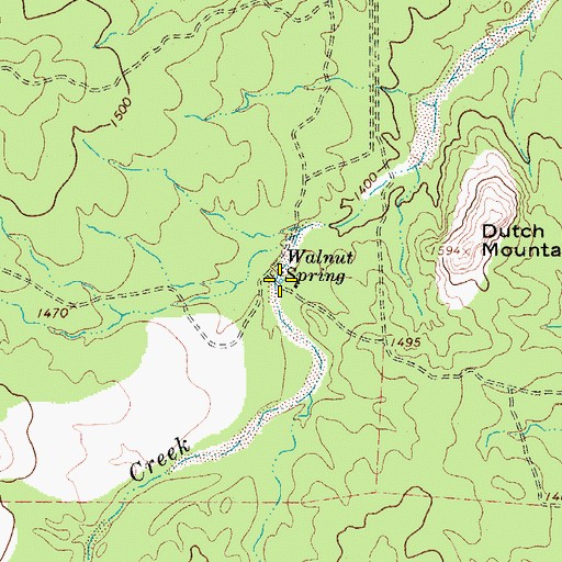 Topographic Map of Walnut Spring, TX