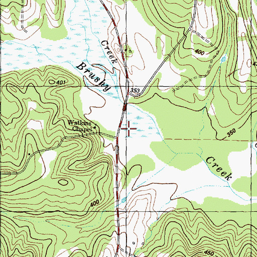 Topographic Map of Watkins Chapel, TX
