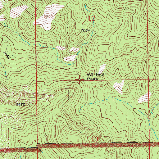 Topographic Map of Whitetail Pass, AZ