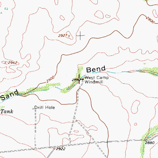 Topographic Map of West Camp Windmill, TX