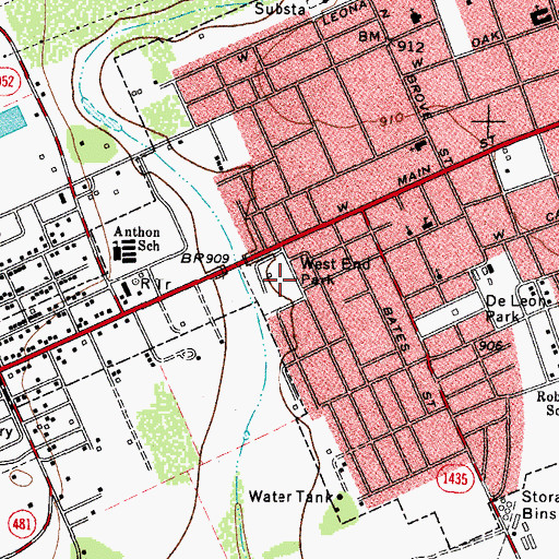 Topographic Map of West End Park, TX