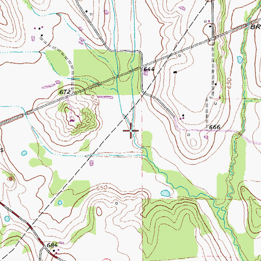 Topographic Map of West Fork Pilot Grove Creek, TX