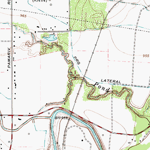 Topographic Map of West Fork Pond Creek, TX