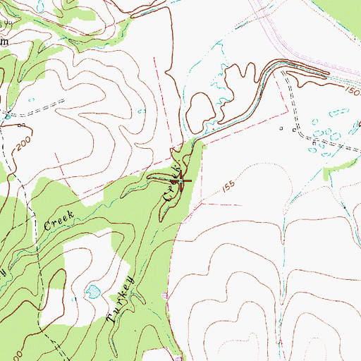 Topographic Map of West Turkey Creek, TX
