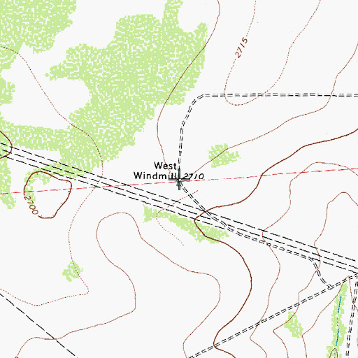 Topographic Map of West Windmill, TX