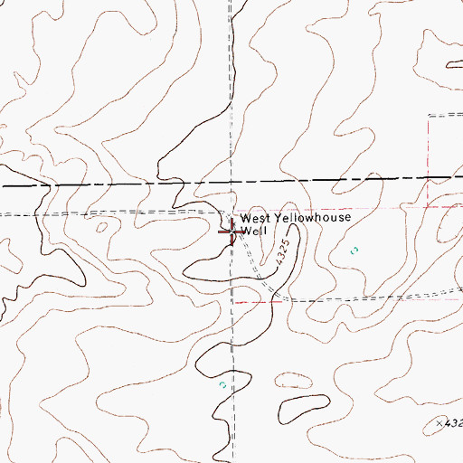 Topographic Map of West Yellowhouse Well, TX