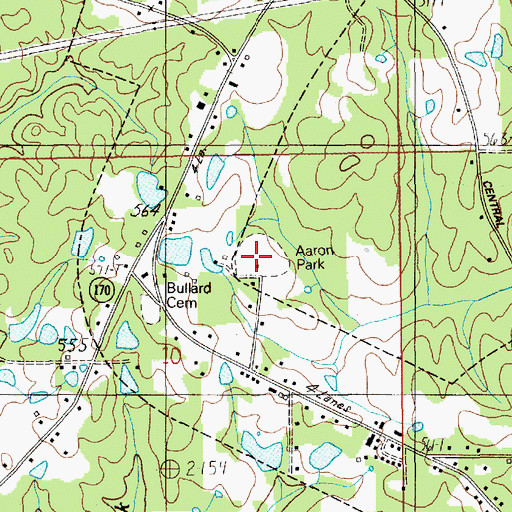 Topographic Map of Aaron Park, AL