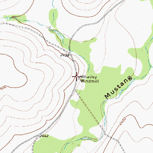 Topographic Map of Whatley Windmill, TX