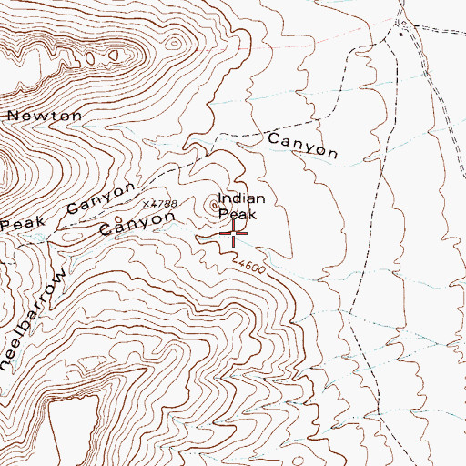 Topographic Map of Wheelbarrow Canyon, TX