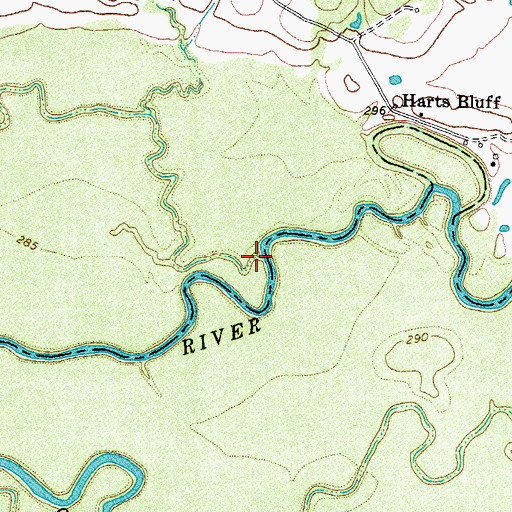 Topographic Map of Whiteoak Creek, TX