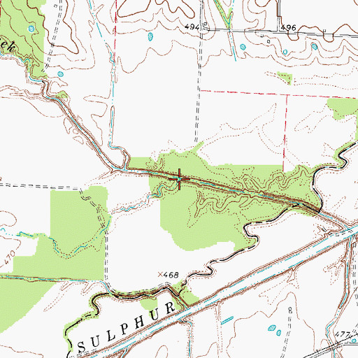 Topographic Map of Whittenburg Creek, TX