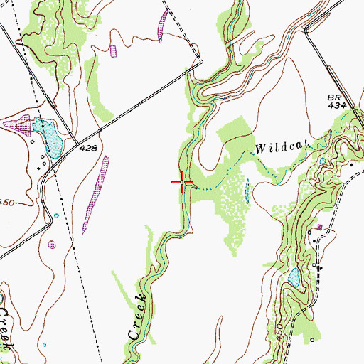 Topographic Map of Wildcat Creek, TX