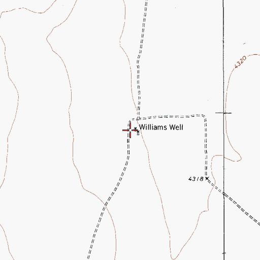 Topographic Map of Williams Well, TX