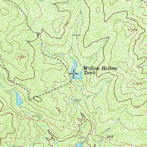 Topographic Map of Willow Hollow Tank, TX