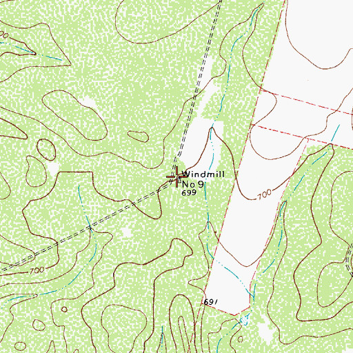 Topographic Map of Windmill Number Nine, TX