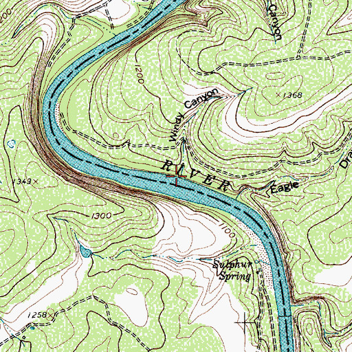 Topographic Map of Windy Canyon, TX