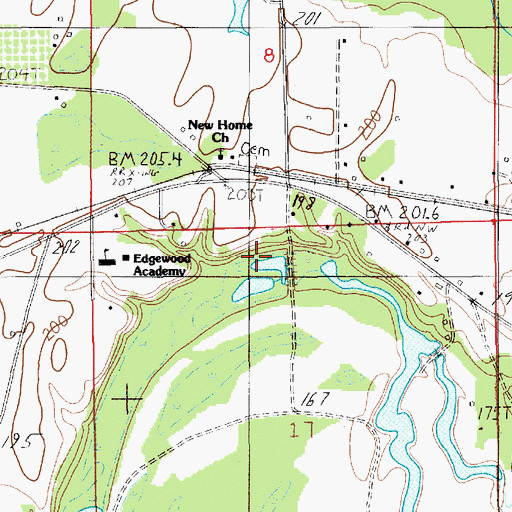 Topographic Map of Edgewood Academy, AL