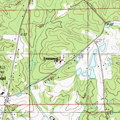 Topographic Map of Emmanuel Church, AL