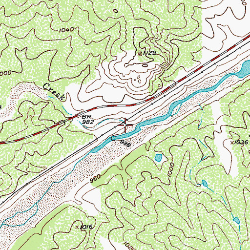 Topographic Map of Wrights Creek, TX