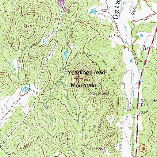 Topographic Map of Yearling Head Mountain, TX