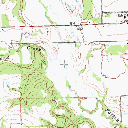 Topographic Map of Grove Island Creek, TX