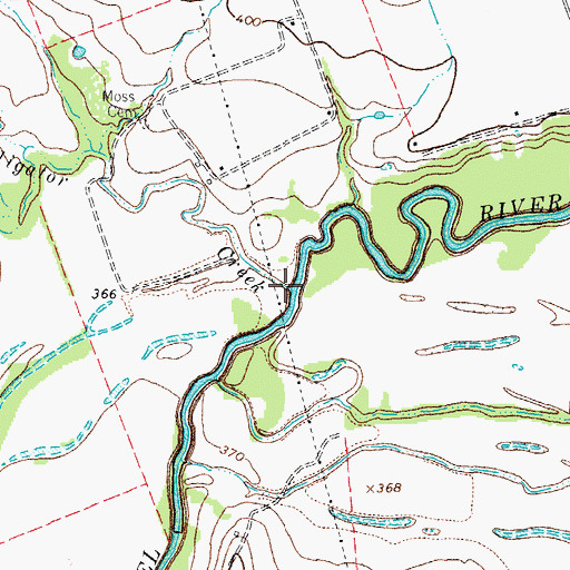 Topographic Map of Alligator Creek, TX