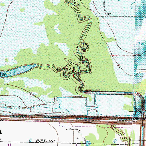 Topographic Map of Bear Creek, TX