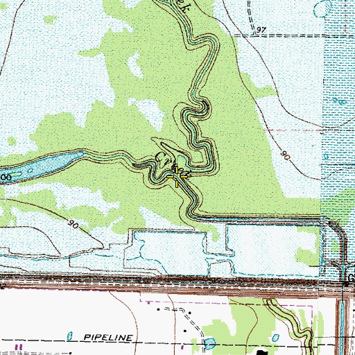 Topographic Map of Bear Creek, TX