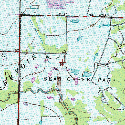 Topographic Map of Bear Creek Park, TX
